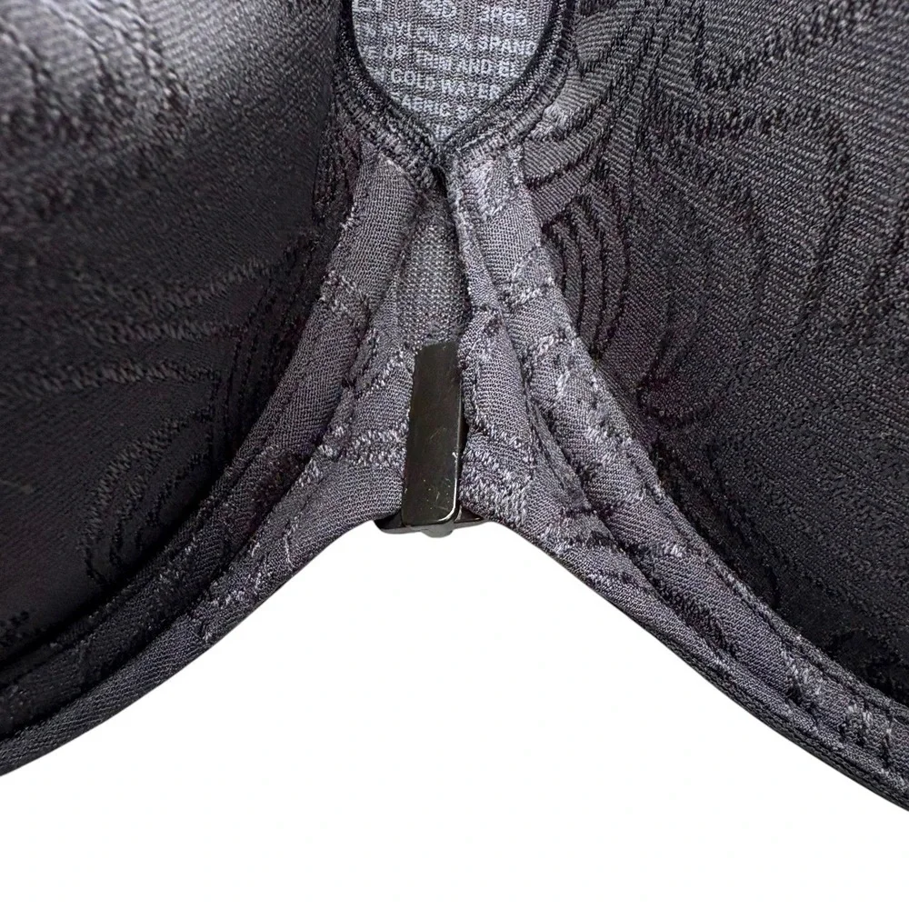 Bali Womens Bra 40D Black Underwire Front Clasp Lightly Lined Adjustable Strap